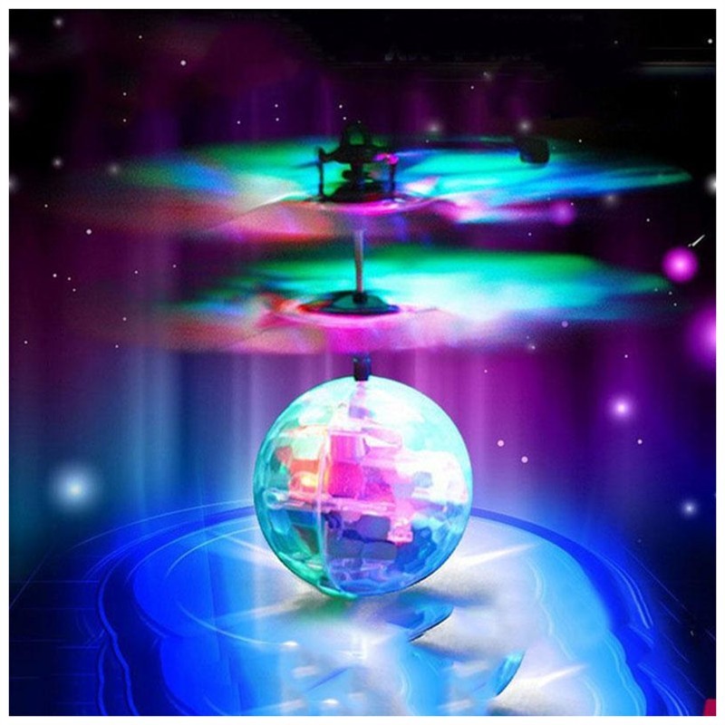 LED Magic Flying Ball spinning and glowing blue